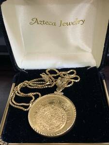 メキシコ 20ペソ金貨☆1959年 K21.6(900) ☆Azteca jewelry☆VEINTE PESOS☆ネックレス☆送料込み