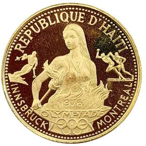  ハイチ 500グルド金貨 オリンピック 1974年 21.6金 6.5g コイン イエローゴールド コレクション Gold 美品