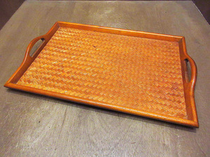  Vintage 90*s* knitting wood tray *230123k8-bxs 1990s wooden tray O-Bon interior miscellaneous goods 