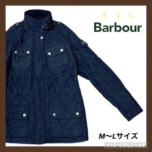 Barbour バブアー キルティングジャケット ジャンバー アウター レディース M L 黒 綺麗め アメカジ スタンドカラー チンストラップ キルト