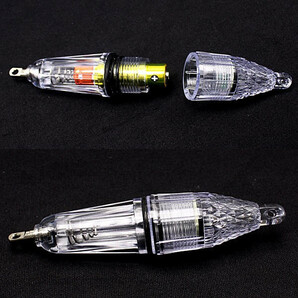 1円～ 水中 集魚灯 LED ライト 高輝度 4カラー 4個セット 12cm 水中灯 水中ライト 夜釣り イカ アジ タチウオ イワシ 仕掛け 夜焚きの画像4