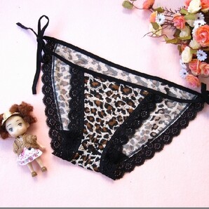 新品 未使用 送料無料852-2 黄色ヒョウ柄ショーツ ひもパンワイルドセクシー ヒョウ柄ショーツ レオパード柄 アダルト