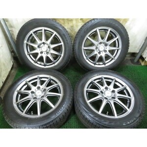 8分山 ブリヂストン BLIZZAK VRX2 205/55R16/LOXARNY SPORT 6.5J 5H 114.3 +48 Φ73/4本/札幌市手渡し可/ 中古アルミ(冬）セット F_171