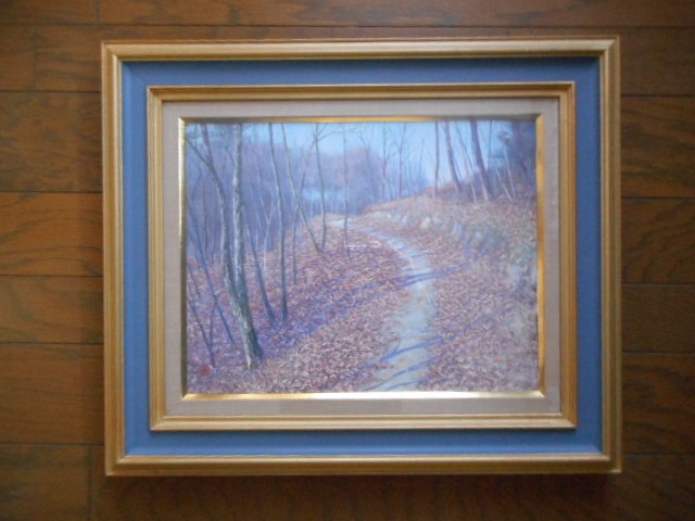 Oil painting, original painting, painting, etc. by Susumu Nishiyama, mountain path, autumn leaves, autumn mountain path, luxuriously framed, antique, collection, Painting, Oil painting, Nature, Landscape painting