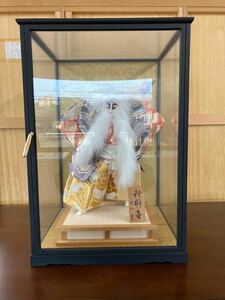 鏡獅子 人形 歌舞伎人形 ガラスケース 五月人形 節句 春興 歌舞伎 能 日本舞踊 日本人形 飾り 置物 10号