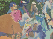 LeRoy Neiman “Cafe Fouquet’s” 1991年 シルクスクリーン 直筆サイン入り 額装品 真作保証/ニーマン 印象派 抽象 モネ ウォーホル _画像7