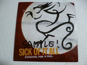 Sick Of It All / Potential For A Fall■'99年US限定サンプル盤７”ep nyhc ニューヨークハードコア agnostic front madball 