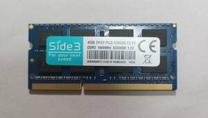 MC35[ operation goods ]Side3 DDR3-1600 4GB×1 sheets [ postage 84 jpy from ]PC3-12800 Note PC for 1.5V non-ECC Unbuffered SO-DIMM