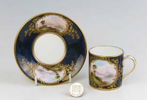  Crown * staff .-do= gorgeous *Mini cup & saucer (1 class goods ) A3831 museum class. valuable goods..