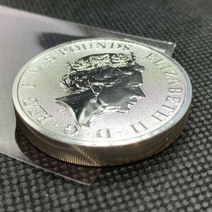 62.2グラム 2022年 (新品) イギリス「ロイヤルチューダービースト・イギリスのライオン」純銀 2オンス 銀貨の画像4