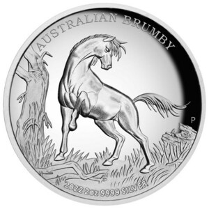[保証書・カプセル付き] 2022年 (新品) オーストラリア「ブランビー・馬」純銀 2オンス ハイリリーフ プルーフ 銀貨