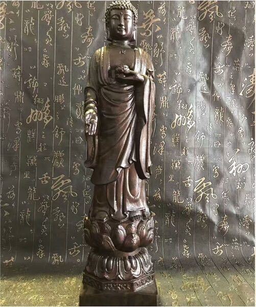 LDL1352# 総柘植材 木彫仏像 仏教美術 精密細工 金剛力士像 仏師手 ...