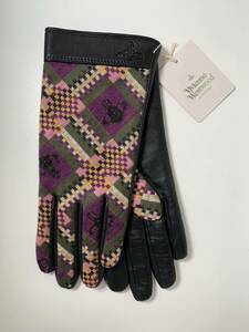  Vivienne Westwood lady's gloves glove wool acrylic fiber sheep leather new goods unused goods 
