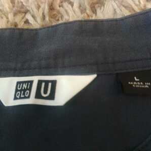 UNIQLO レディースシャツ Lサイズ 長袖シャツ ブルーグレーの画像2