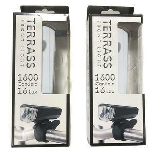 asahi cycle アサヒサイクル TERRASS FRONT LIGHT 2点セット 自転車用 フロントライト 1600candela/16Lux【E212522352】未使用