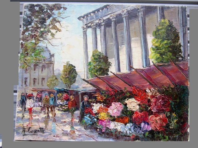 3-size hand-painted oil painting, tentative title: Western Market, R Carotte, 27 x 22 cm, no frame, Painting, Oil painting, Nature, Landscape painting