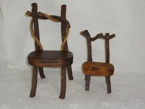 Art hand Auction ⑥Мини-стулья ручной работы x 2, Изделия ручной работы, интерьер, разные товары, орнамент, объект