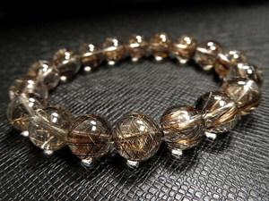  высокое качество g1500 иен *[ серебряный рутил ] серебряный игла кристалл браслет M*11mm:SR-16128
