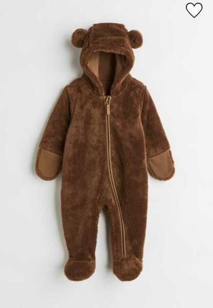《H&M　カバーオール 着ぐるみ クマ　熊　2ヶ月～4ヶ月　冬服　baby　ベビー》