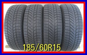 ■中古タイヤ■　185/60R15 XL 88T Continental Contiviking Contact6 フィット アクア スイフト等 冬タイヤ 激安 送料無料　A313