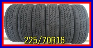 ■中古タイヤ■ 225/70R16 117/115L LT BRIDGESTONE W979 6本セット トラック等 冬タイヤ スタッドレス 激安 送料無料　A399