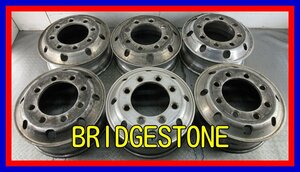 ■中古ホイール■　BRIDGESTONE 19.5インチ 6.75J +147 8H 285 32 221 JIS TB トラック ６本 軽量 大型車 アルミ 人気 激安 送料無料 D638