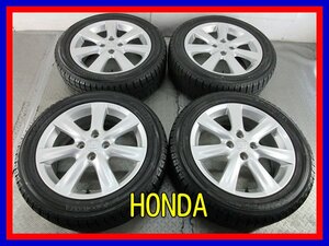 ■中古タイヤホイール■　HONDA 純正 16インチ 6J +53 4H 100 YOKOHAMA iG50 195/55R16 87Q スタッドレス 球座 激安 送料無料 J527