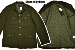 A-3413-L★送料無料★新品★Shape of my Heart シェイプオブマイハート★ウール中綿 定価\27800 日本製 M-65 セージフィールドジャケットＬ