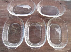 18N1.19-9 Pyrex gratin plate 3854 A09 together 5 sheets heat-resisting glass Basic series 