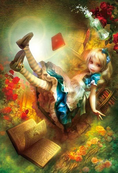 300-317 Out of print 300 piece jigsaw puzzle Fallen Alice SHU, toy, game, puzzle, jigsaw puzzle