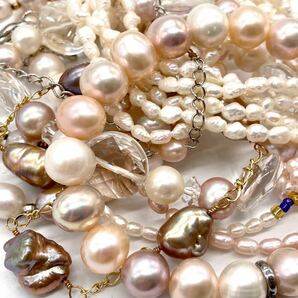 ■淡水パールブレスレット10点おまとめ■重量約131.0g 真珠 バロックパール pearl necklace accessory jewelry シルバー silver DA0 jの画像1