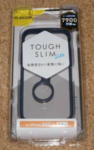 ★新品★ELECOM iPhone13mini TOUGH SLIM LITE タフスリムライト フレームカラー リング付き ネイビー