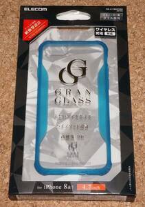 * new goods *ELECOM iPhone8/7/SE2 glass case GRANGLASS Impact-proof design clear blue 