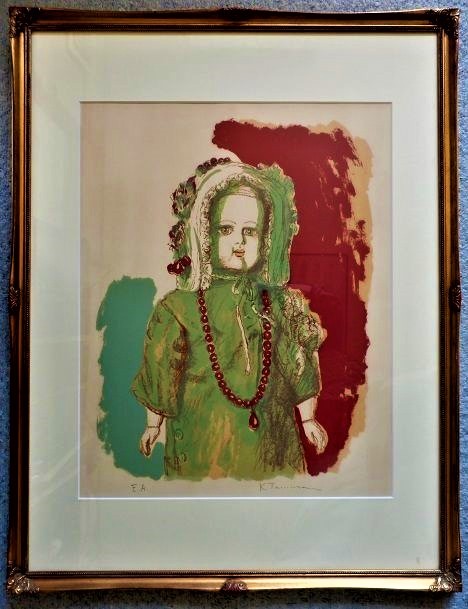 Konosuke Tamura Title: French Doll Large-scale lithograph EA, Painting, Oil painting, Portraits