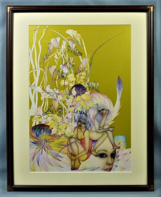 Jokkeito Mixed media Silkscreen & Offset Euphoria of Fresh Flowers, Painting, Oil painting, Portraits