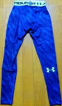 ★新品★UNDER ARMOUR heat gear タイツ　M /青黄 2_画像2