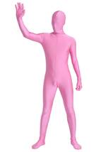 ツルツルニット 全身タイツ 　６頭ファスナー 全身を覆うタイプ　 ピンク色　男性着用可　（豊富な6サイズ）_画像1