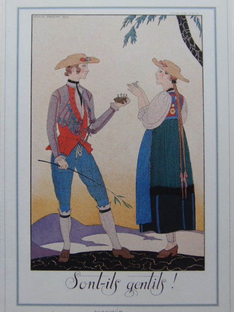 Georges Barbier, Seltene Kunstbücher/Spezialpapier, Brandneu, hochwertig gerahmt, Guter Zustand, Kostenloser Versand, Innere, Frankreich, Art Deco, Schöne Frau malt, 20, iafa, Kunstwerk, Malerei, Porträt