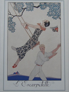 Art hand Auction Georges Barbier, Seltene Kunstbücher/Spezialpapier, Brandneu, hochwertig gerahmt, Guter Zustand, Kostenloser Versand, Innere, Frankreich, Art Deco, Schöne Frau malt, 16, iafa, Kunstwerk, Malerei, Porträt