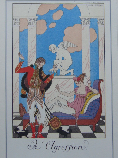 Georges Barbier, Rare art books/special paper, Brand new high quality framed, Good condition, free shipping, interior, France, art deco, Beautiful woman painting, 5, iafa, artwork, painting, portrait