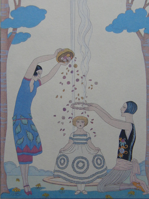 Georges Barbier, Seltene Kunstbücher/Spezialpapier, Brandneu, hochwertig gerahmt, Guter Zustand, Kostenloser Versand, Innere, Frankreich, Art Deco, Schöne Frau malt, 32, iafa, Kunstwerk, Malerei, Porträt