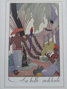 Art hand Auction Georges Barbier, Seltene Kunstbücher/Spezialpapier, Brandneu, hochwertig gerahmt, Guter Zustand, Kostenloser Versand, Innere, Frankreich, Art Deco, Schöne Frau malt, 11, iafa, Kunstwerk, Malerei, Porträt