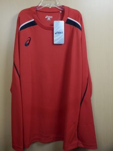  Asics asics men's training long sleeve shirt long sleeve shirt XA118N red / size L