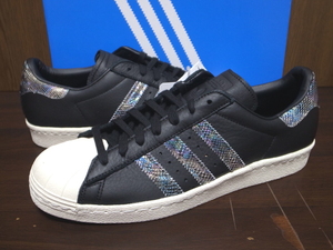 17年製 ADIDAS SUPERSTAR 80s アディダス スーパースター スネーク ヘビ 蛇【BZ0147】黒 BLACK ブラック US10.5