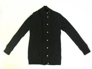 ** defect have beautiful goods * Buona Giornata [BUONA GIORNATA] wool acrylic fiber mixing knitted Zip up jacket black L