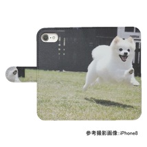 Galaxy【docomo】　スマホケース 手帳型 プリントケース 犬 イヌ スピッツ かわいい ドッグ_画像2