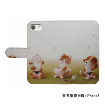 Xiaomi Mi 11 Lite 5G　スマホケース 手帳型 プリントケース 犬 花びら おもち_画像2