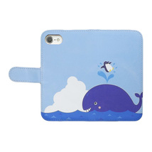 Galaxy M23 5G　スマホケース 手帳型 プリントケース クジラ ペンギン 海 空 かわいい キャラクター_画像2