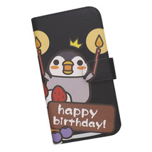 AQUOS zero2 SH-01M/SHV47/906SH　スマホケース 手帳型 プリントケース ペンギン 動物 ケーキ 誕生日 キャラクター かわいい_画像1