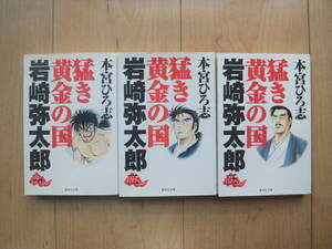 【即決】◆『猛き黄金の国』 文庫版 全巻(3冊) 本宮ひろ志(俺の空 作者)　岩崎弥太郎 三菱財閥創始者